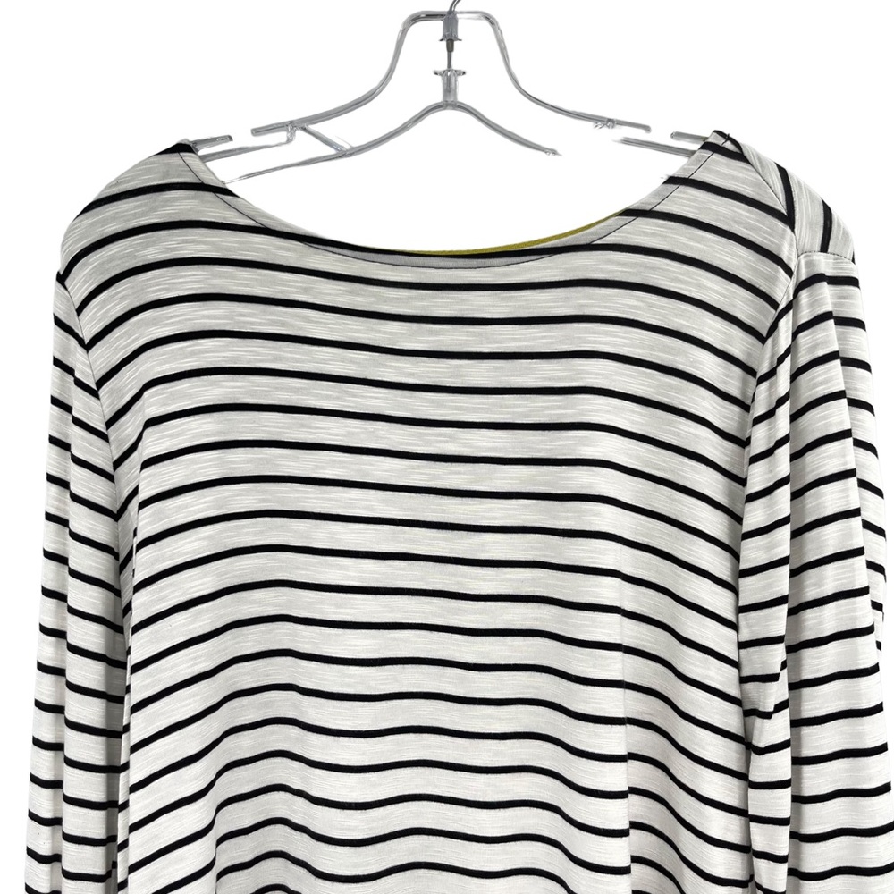Maurices Striped Shirt Ruffle Cuffs Black White Size Large - Picture 4 of 10